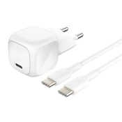 BELKIN Belkin, Paket hitrega omrežnega polnilnika USB-C 20W Power Delivery in PPS z 1m kablom USB-C, Bela, (5000190875)