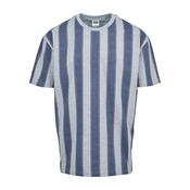 Printed Oversized Bold Striped T-Shirt vintageblue