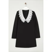 Trendyol Black A-Line Collar Detailed Mini Woven Dress