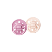 Dodie Set of 2 round natural rubber lollipops 0-6 months Pastel Pink/Purple