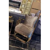 Casa Padrino luxury designer armchair right side with cushions black/white/gold 91.5 x 75 x H. 136.5 cm - Living room furniture - Hotel furniture - Luxury furniture