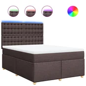 vidaXL vidaXL Box spring postelja z vzmetnico temno rjava 140x200 cm blago, (21310393)