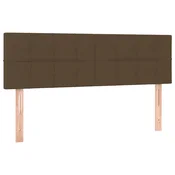 Vidaxl Posteljno vzglavje temno rjava 144x5x78/88 cm blago