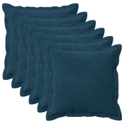 vidaXL Prevleka za blazino 6 pcs HOUTEN Modra 35 x 35 cm Žamet