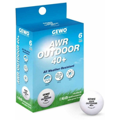 WEBHIDDENBRAND Gewo AWR Outdoor 40+ set loptica za stolni tenis, 6 komada, bijela