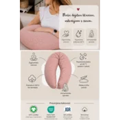 HOBEA Nosečniška in dojilna blazina XXL PREMIUM 190 cm | Bio bombaž | OEKO-TEX | Ergonomska blazina za spanje in dojenje