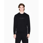 A|X Armani Exchange za moške. XM001284AF20934UC001 Mikina z logotipom v črni barvi (S), Črna, Priložnostno, Bombaž