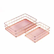 IRIS KT-212 Set od 2 metalne mrežaste posude za pohranu (17,5 cm x 12 cm x 6 cm, 24 cm x 16 cm x 6 cm)