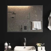 vidaXL LED kopalniško ogledalo Transparentno 80 x 60 cm kaljeno steklo