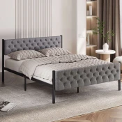 Hanah Home Francuski ležaj Stil, 150x88x200 cm, Sivi