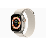 Apple Watch Ultra Cellular 49mm, Titanium Case, Starlight Alpine Loop - Medium