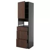 METOD / KNIVSHULT Visoki element za ugradne uredaje, Crnosiva/Sinarp smeda, 60x60x220 cm