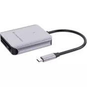 Conceptronic BIAN09G čitač kartica USB 3.2 Gen 2 Type-C Sivo