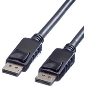 ROLINE Roline DisplayPort priključni kabel DisplayPort vtič\, DisplayPort vtič 1.50 m črna 11.04.5629 zaščiten DisplayPort kabel, (20420953)