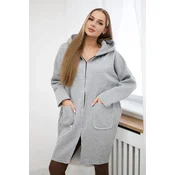 Insulated sweatshirt with a longer back in gray color