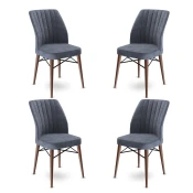 Hanah Home Set 4 trpezarijske stolice Flex Sivo-Braon