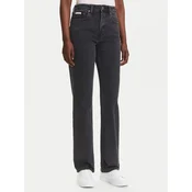 Calvin Klein Jeans  LONGUEUR REGULAR HIGH RISE STRAIGHT CK ESSENTIAL  Črna