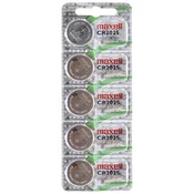 MAXELL CR2025 gumbna baterija, pakiranje od 5 komada, 18586200