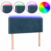 Vidaxl LED posteljno vzglavje temno modro 100x5x78/88 cm žamet
