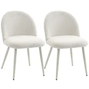 HOMCOM HOMCOM Jedilni stol, poliester, kovina 57,5D x 50,5Š x 78,5V cm, krem bel, (5000242693)