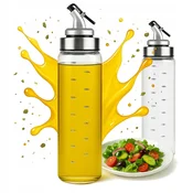 shumee 2x stekleni dozirnik 500 ml z lestvico za olivno olje, omake, kis, sirupe