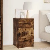 vidaXL Nočna omarica Dimljeni hrast 38 x 38 x 66 cm Konstruiran les