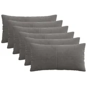 vidaXL Prevleka za blazino 6 pcs ALMELO Temno siva 40 x 70 cm korduroy