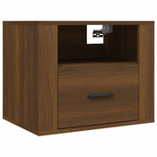 MAISON CHIC Stenska Nočna omarica - Nočna miza rjav hrast 50x36x40 cm, (21690342)