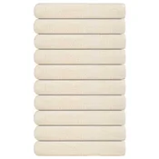 Vidaxl Savna brisače FROGN 10 kosov kremne barve 80x200 cm 360 g/m2