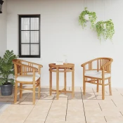 Stolica s jastukom 2 pcs Smeda 63 x 58 x 89 cm Cvrsto teak drvo