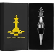 shumee Zamašek za vino Chess King, temno srebrn, popolno darilo