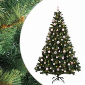 Umjetno božično drevo z okrasnimi kroglami 180 cm 300 LED