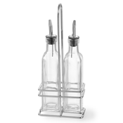 shumee Namizni set steklenic s košarico za oljčno olje in vinski kis 2 x 237ml - Hendi 460245