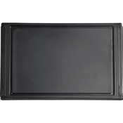 Rezalna deska 350 x 230 x 12 črna z utorom, plastična, masivna, Gastro