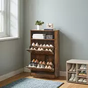 Songmics omara za čevlje 60x24x102 cm rjava