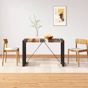 Vidaxl Jedilna miza iz trdnega predelanega lesa 120 cm