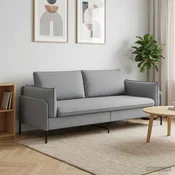 vidaXL 3-sedežna sedežna Svetlo siva 222 x 81 x 89 cm Blago
