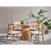 Hanah Home Trpezarijski sto i stolice Lova, 4 stolice, Smedi