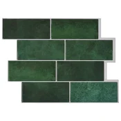 vidaXL Podhodna ploščica 10 pcs Temno zelena 29 x 21 cm