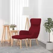 vidaXL vidaXL Stol za sproščanje s stolčkom vinsko rdeč žamet, (20934446)