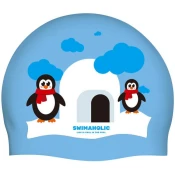 Swimaholic christmas penguin cap light blue