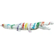 Casa Padrino luxury decorative sculpture crocodile white/multicolored 108 cm - Weatherproof garden sculpture - XXL decorative sculpture - XXL decorative figure - Garden decoration