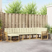 Set vanjskih sofa s jastukom 7 pcs Bijela i krem
