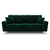 Zelena baršunasti sklopiva/s prostorom za odlaganje sofa 235 cm Kyoto – Cosmopolitan Design