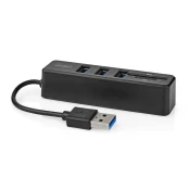 Nedis USB zvezdišče | 1x USB-A | 3x USB A ženski | 5 pristanišč | USB 2.0 | USB napajanje | SD & MicroSD