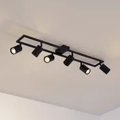 Lindby stropni reflektor Bravius, črn, 6-plamen, železo - Hodnik - Sodobni - Kovina