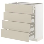 METOD / MAXIMERA Podni element 4 fronta/4 fioke, bela/Havstorp bež, 80x37 cm
