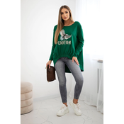 Kesi Womens blouse with eagle and Canyon inscription green