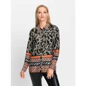 heine Bluza siva/oranžna/črna/bela