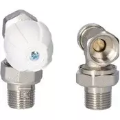 slomart Tradicionalni kotni radiator set ACTIV (KS15, ZO-K-15) nikljani 1/2 palca